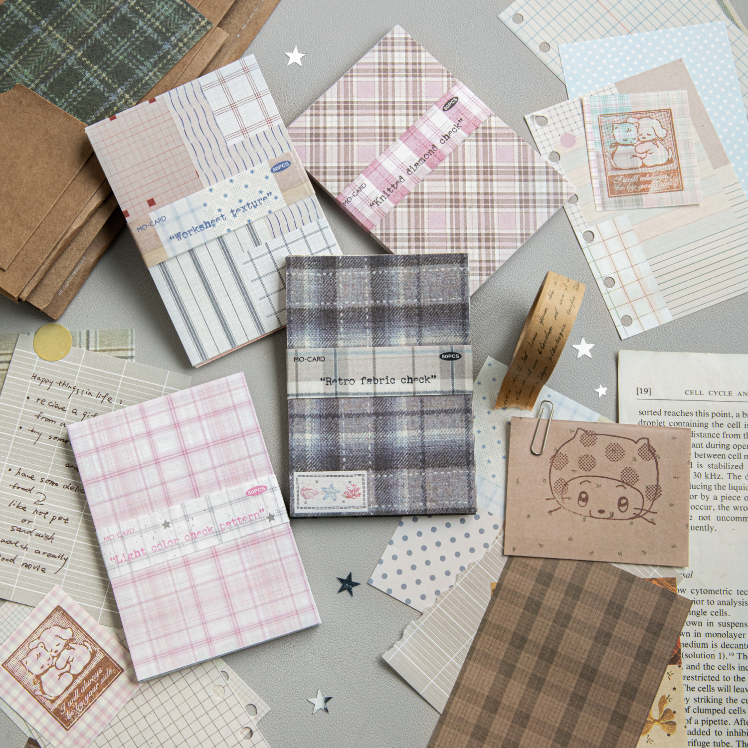 Journal GO 50pcs Kawaii Plaid  - Office Stationery Supply List recensione e prezzo