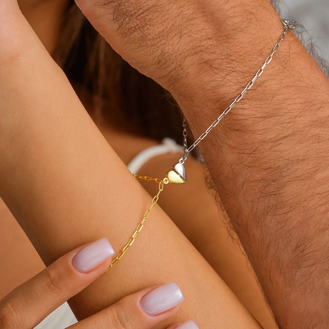 Magnetic Heart Couple Bracelet - Paperclip Magnetic Set recensione e prezzo
