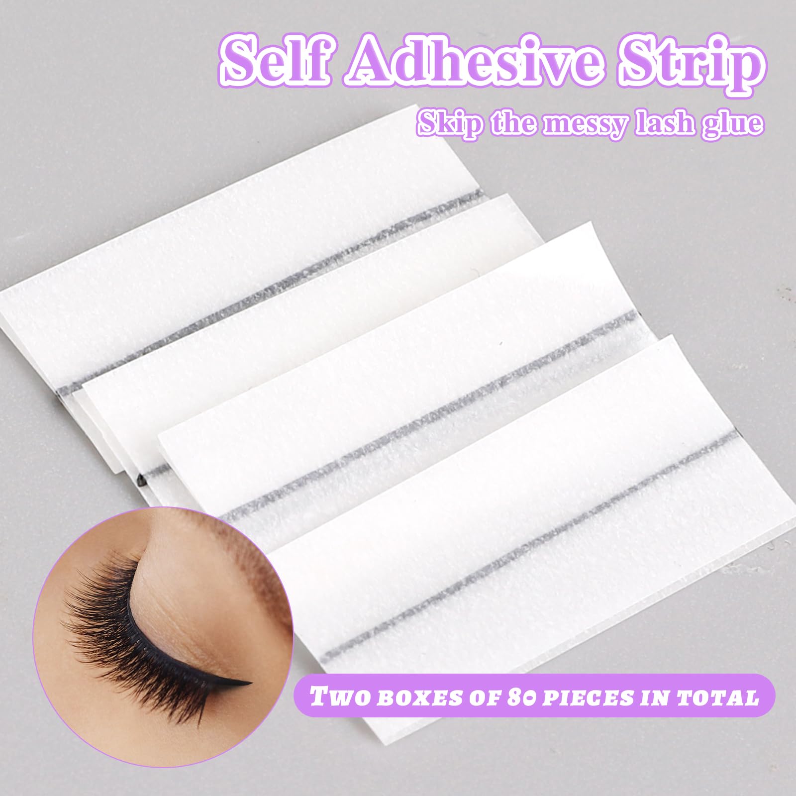 80PCS Eyelash Adhesive Strips, - Glue Stick Pack recensione e prezzo