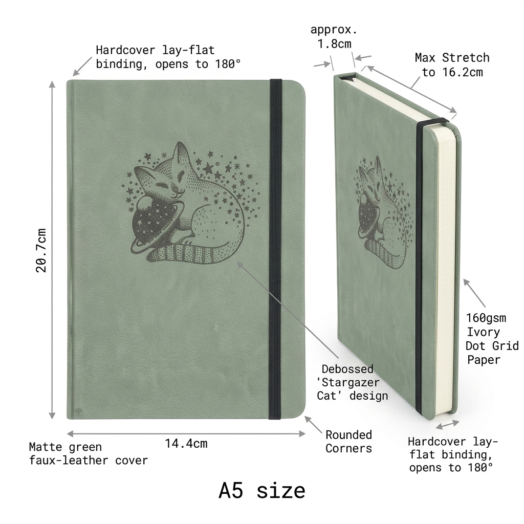 Cute Cat Planet A5 Dotted Note - Notebook Dotted A5 recensione e prezzo