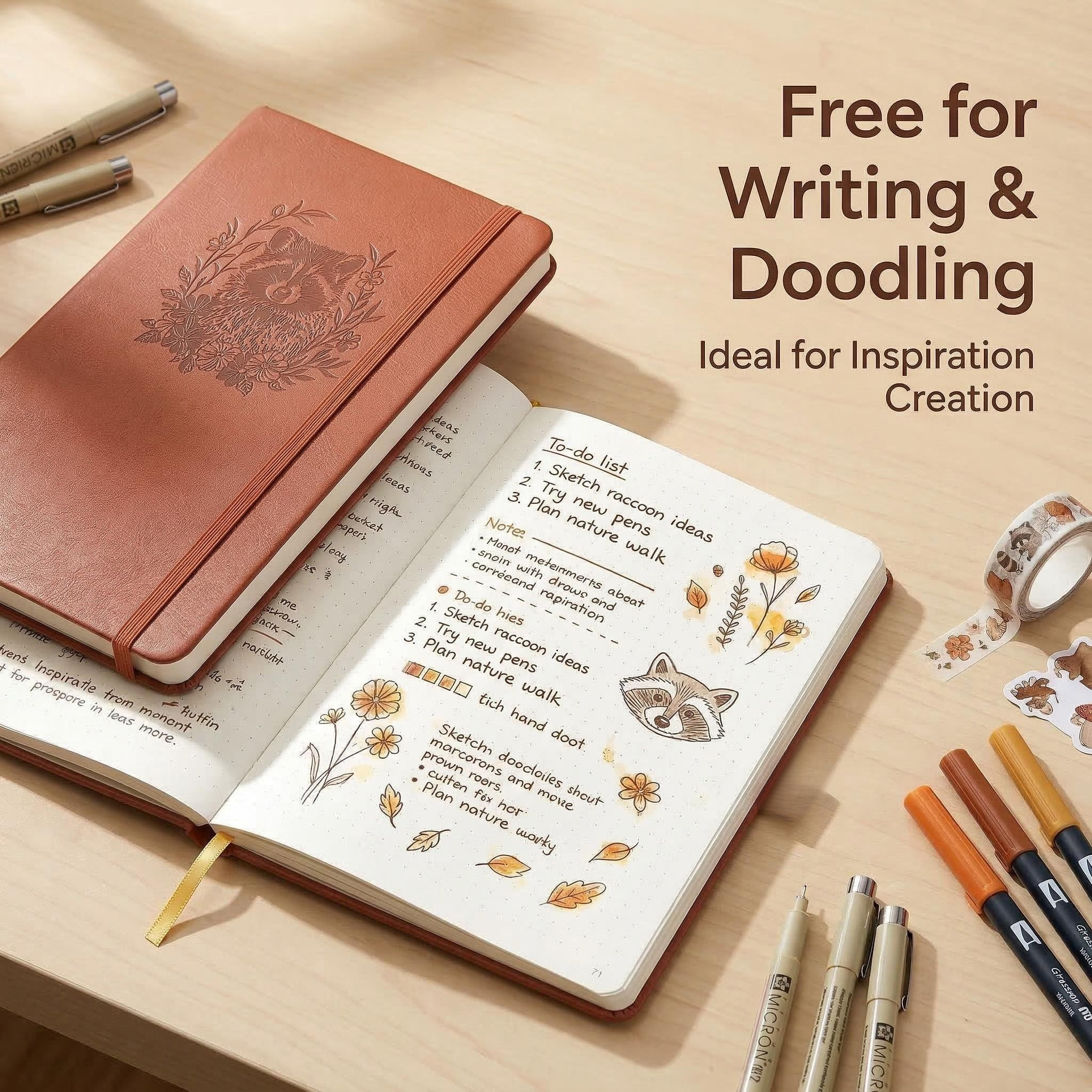 A5 Embossed Raccoon Dot Grid J - Notebook Dotted A5 recensione e prezzo