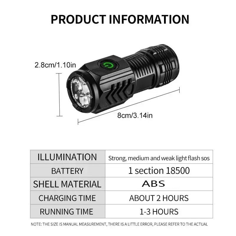 Mini 3LED Flashlight With Pen  - Stationery Supply recensione e prezzo